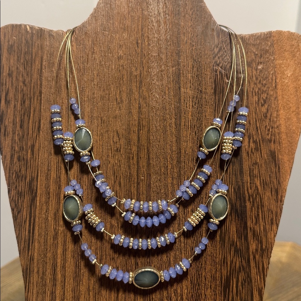 Chico's Multi-Strand Lavender Bead Necklace (BR444) - Picture 3 of 6